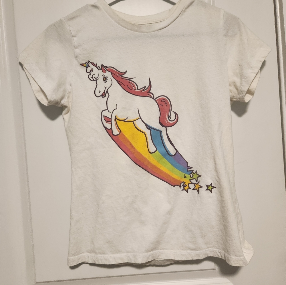 White unicorn tee medium